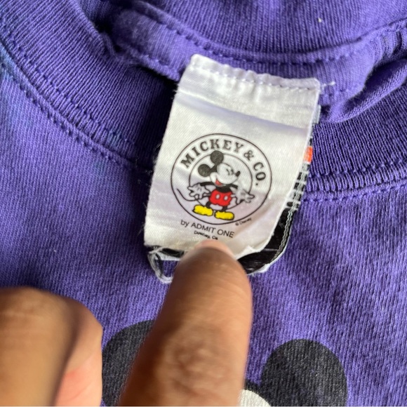 Vintage Mickey& Co Mickey Mouse AOP large double sided face graphic shirt M USA - Picture 7 of 12